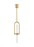 Calumn 1-Light LED Pendant in Natural Brass