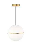 Hanea 1-Light LED Pendant in Natural Brass