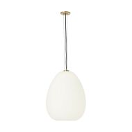 Kapoor 1-Light LED Pendant in Opal with Natural Brass