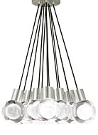 Tech Mina 3000K LED 5 Inch Pendant Light in Black and Clear