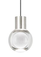 Tech Mina 3000K LED 8 Inch Pendant Light in Satin Nickel and Clear