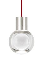 Tech Mina 2200K LED 8 Inch Pendant Light in Satin Nickel and Clear