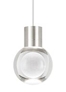 Tech Mina 3000K LED 8 Inch Pendant Light in Satin Nickel and Clear