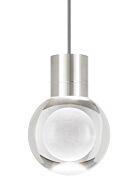 Tech Mina 2200K LED 8 Inch Pendant Light in Satin Nickel and Clear