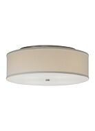 Tech Mulberry 13 Inch Ceiling Light in Satin Nickel and White