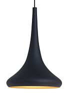 Noema 1-Light LED Pendant in Black with Gold