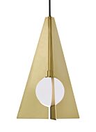 Orbel 1-Light LED Pendant in Aged Brass