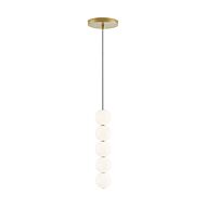 Orbet 1-Light LED Pendant in Natural Brass