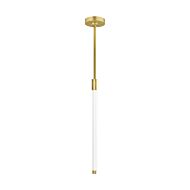 Phobos 1-Light LED Pendant in Natural Brass