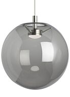 Tech Palona 2700K LED 14 Inch Pendant Light in Satin Nickel and Smoke