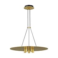 Ponte 1-Light LED Pendant in Natural Brass