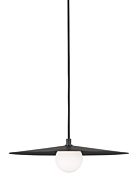 Pirlo One Light Pendant in Matte Black by Visual Comfort Modern