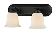 Z-Lite Lagoon 2-Light Bathroom Vanity Light In Matte Black