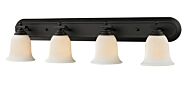 Z-Lite Lagoon 4-Light Bathroom Vanity Light In Matte Black