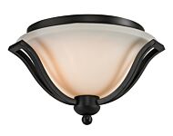 Z-Lite Lagoon 2-Light Flush Mount Ceiling Light In Matte Black