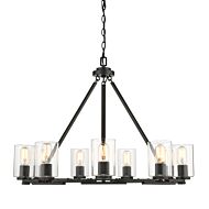 Golden Monroe 9 Light Chandelier in Black