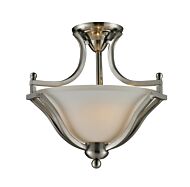 Z-Lite Lagoon 2-Light Semi Flush Mount Ceiling Light In Brushed Nickel