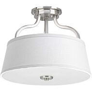 Arden 2-Light Semi-Flush Mount in Brushed Nickel