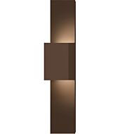 Sonneman Flat Box™ 2 Light 25 Inch Wall Sconce in Textured Bronze