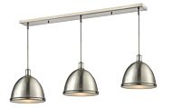 Z-Lite Mason 3-Light Linear Pendant Light In Brushed Nickel