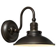 The Great Outdoors Baytree Lane 9 Inch Outdoor Wall Light in Oil Rubbed Bronze with Gold High