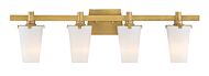 Hyde Park 4-Light Bathroom Vanity Light Bar in Vintage Gold