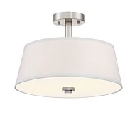 Studio 2-Light Semi-Flush Mount in Satin Platinum