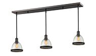 Z-Lite Mason 3-Light Linear Pendant Light In Olde Bronze