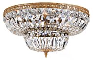 Crystorama 4 Light 18 Inch Ceiling Light in Olde Brass with Clear Hand Cut Crystals