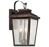 The Great Outdoors Irvington Manor 3 Light 17 Inch Outdoor Wall Light in Chelesa Bronze