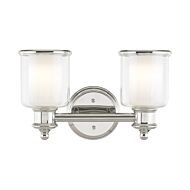 Middlebush 2-Light Bathroom Vanity Light in Polished Nickel