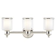 Middlebush 3-Light Bathroom Vanity Light in Polished Nickel