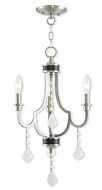 Glendale 3-Light Mini Chandelier in Brushed Nickel w with English Bronzes