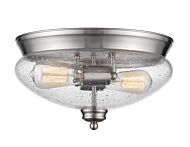 Z-Lite Amon 2-Light Flush Mount Ceiling Light In Brushed Nickel