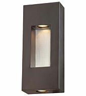 The Great Outdoors Geox 2 Light 14 Inch Outdoor Wall Light in Dorian Bronze