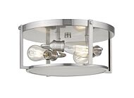 Z-Lite Halcyon 3-Light Flush Mount Ceiling Light In Brushed Nickel