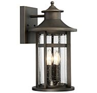 The Great Outdoors Highland Ridge 4 Light 18 Inch Outdoor Wall Light in Oil Rubbed Bronze with Gold High