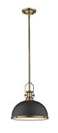 Z-Lite Melange 1-Light Pendant Light In Bronze With Heritage Brass