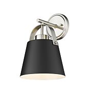 Z-Lite Z-Studio 1-Light Wall Sconce In Matte Black With Brushed Nickel