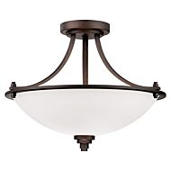 Millennium Lighting Bristo 3 Light Semi Flush in Rubbed Bronze