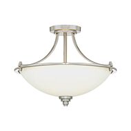 Millennium Lighting Bristo 3 Light Semi Flush in Satin Nickel