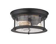 Z-Lite Sonna 2-Light Flush Mount Ceiling Light In Matte Black