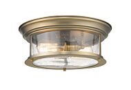 Z-Lite Sonna 2-Light Flush Mount Ceiling Light In Heritage Brass