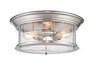 Z-Lite Sonna 3-Light Flush Mount Ceiling Light In Brushed Nickel