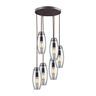 Menlow Park 6-Light Pendant in Oil Rubbed Bronze