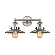 English Pub 2-Light Bathroom Vanity Light in Satin Nickel