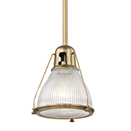 Hudson Valley Haverhill 11 Inch Pendant Light in Aged Brass