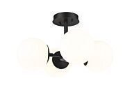 Z-Lite Midnetic 4-Light Semi Flush Mount Ceiling Light In Matte Black