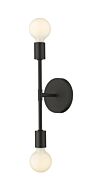 Z-Lite Modernist 2-Light Wall Sconce In Matte Black