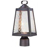 The Great Outdoors Talera 15 Inch Outdoor Post Light in Oil Rubbed Bronze with Gold Highlights